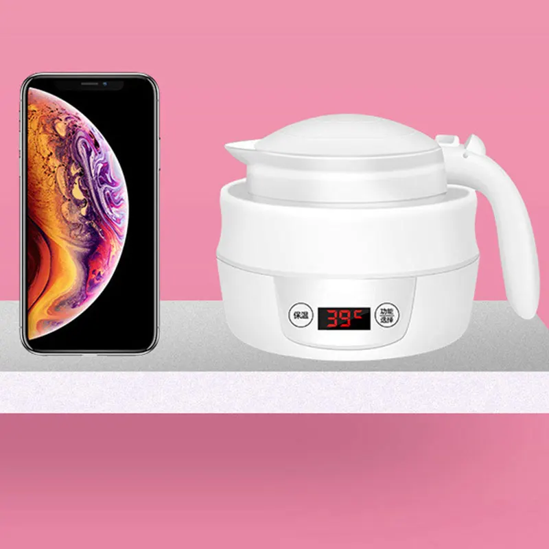 Electric Kettle Collapsible Portable Silicone Folding Fast Water Boiling for Travel ASD88