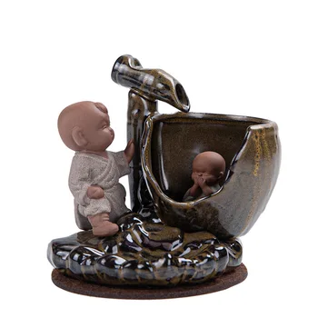 

Hand-Made Ceramic Backflow Incense Burner Crafts Ornament Tea Table Decoration Smoke Home Incense Burner Comfort Calm