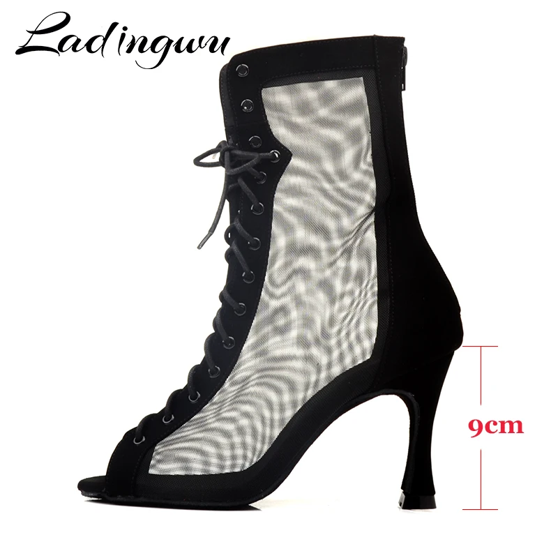 Goede Ladingwu Dansschoenen Zwart Stain Klassieke Stijl Vrouwen Latin Dans Schoenen Metalen hak 8.5cm Ballroom Dansschoenen Paty Salsa schoenen