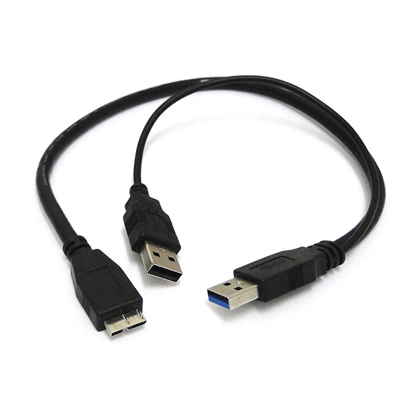 USB 3 0 Dual Power Y Shape 2 X Type A to Micro B Супер Скоростной кабель Внешние жесткие диски
