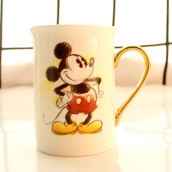 

Ceramic 320ML Cartoon Mug Coffee Mugs Cup Water Milk cups with Gold Handle Nice Gift For Kids
