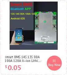 12S 80A 100A 120A smart BMS Lifepo4 литий-железо-фосфатная Защитная плата для батареи баланс BMS Bluetooth управление приложением
