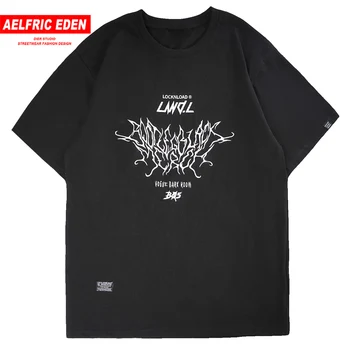 

Aelfric Eden Totem Letter Print T Shirt Men Cotton Loose Summer Fashion 2020 Harajuku Short Sleeve Casual Half Sleeve Streetwear