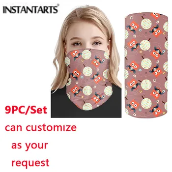 

INSTANTARTS Hot Sales Scarf Cartoon Owl Pattern Headband Scarf Fashion Sport Outdoors Facecover Dustproof Scarve Face Masks
