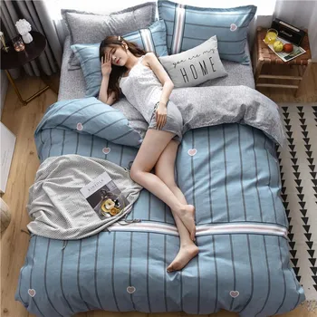 

Plant Flower Home Textile 4-pcs Cotton Sheet Bedding Set Luxury Girl Bedroom Cute Pink Bedcover Twin Bed Duvet Cover Pillowcases