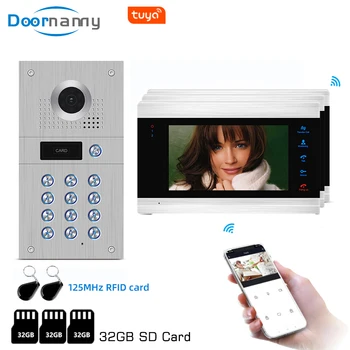 

Doornanny High Building Smart Video Intercom System 1Doorbell To 3 Monitor Access Control System With Lock Code & RFID Card