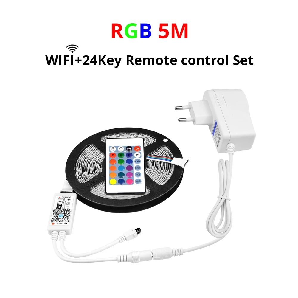 Умный дом mi wifi светодиодный светильник 5 м 110 В/220 В RGB светодиодный светильник 12 в 5050 Диодная лента управление с помощью приложения умный неоновый светильник Smart life - Цвет: RGB WiFi Set