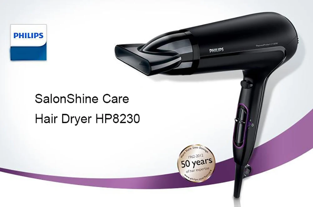 Philips HP8230 SalonShine Уход за волосами сушилка постоянная Температура высокой мощности Быстросохнущий горячий и холодный воздух, 6-ступенчатая регулируемая