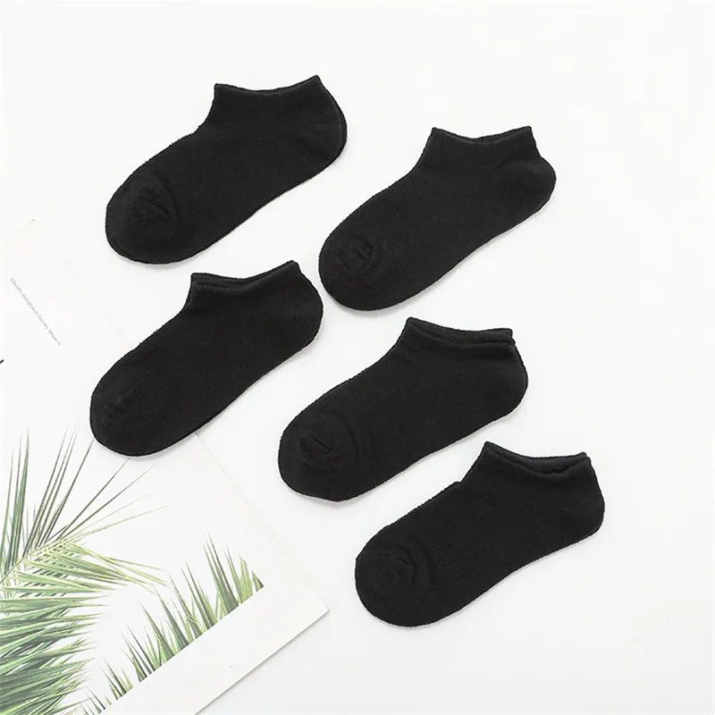 5 Pairs/lot 1 to 12 Years Summer Solid White Cotton Socks For Children Socks Spring No-show Low Cut Socks Boys Girls Boat Socks