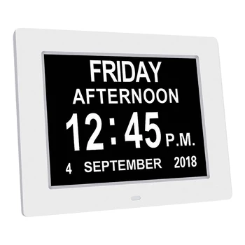 

8" Display Digital Calendar Alarm Day Clock Memory Loss Impaired Wall / Desk
