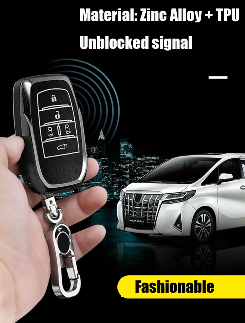 Смарт брелок ZOBIG карбоновый корпус для брелка Toyota Alphard VELLFIRE 2012 PREVIA 2018