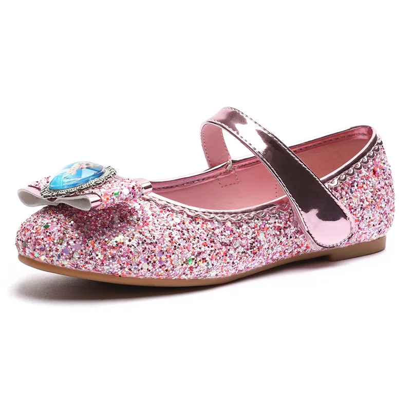 Disney children's frozen princess casual non-slip soft bottom dance shoes casual shoes sequins crystal bow shoes