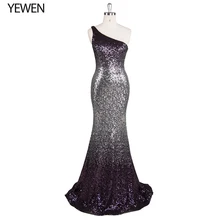 Реальные фотографии бретель через одно плечо длинное платье для выпускного с блестками русалка платье для выпускного вечера платье на выпускной вечернее платье для вечерние платье для девочек, vestidos de fiesta