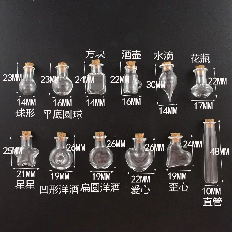 TIANYI-Pot En Verre De Souhait Petite Étoile 8 Couleurs Mini Bouteilles A Derive En Verre Minuscule Souhaitant Pot Pour Mariage Fete D Anniversaire Fournitures Artisanales De Bricolage 8 Pieces