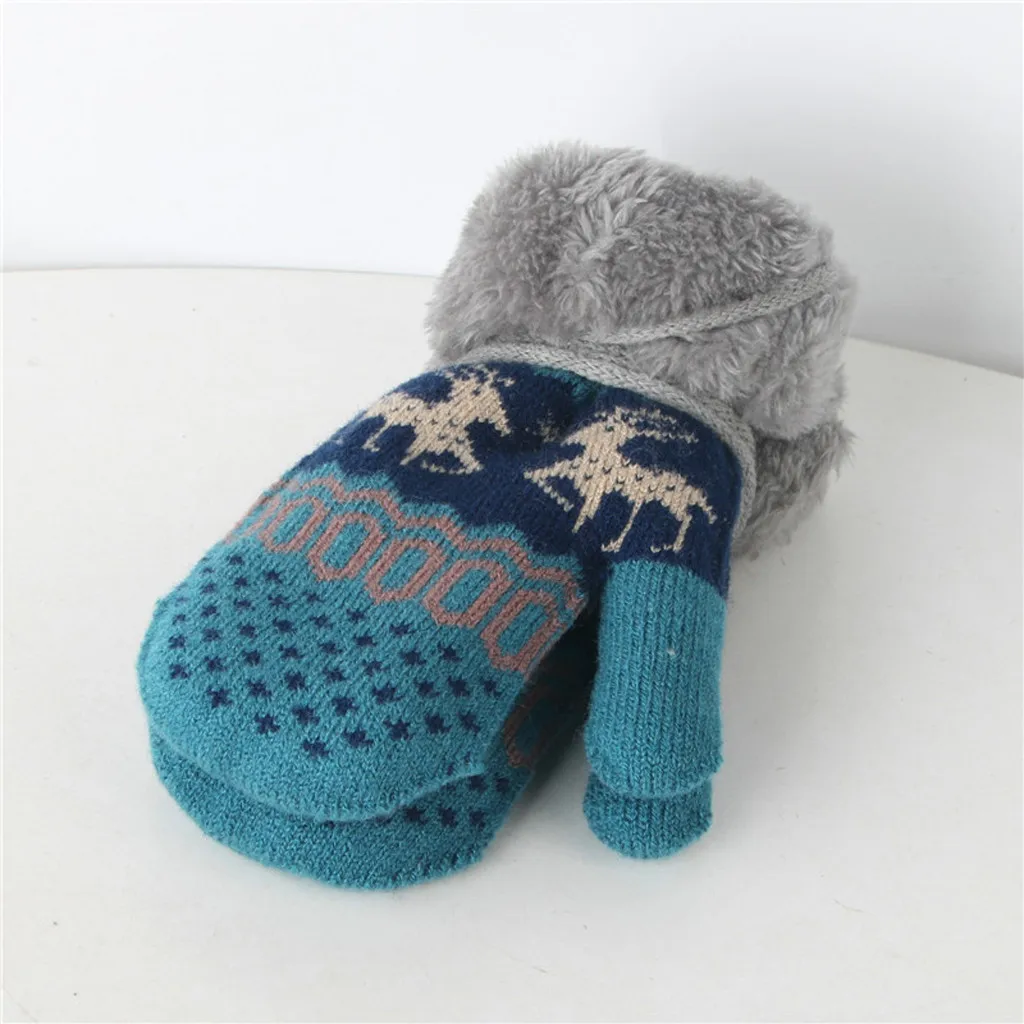Теплые ветрозащитные перчатки с рождественским оленем для маленьких мальчиков и девочек; детские перчатки; gant enfant guantes niuna