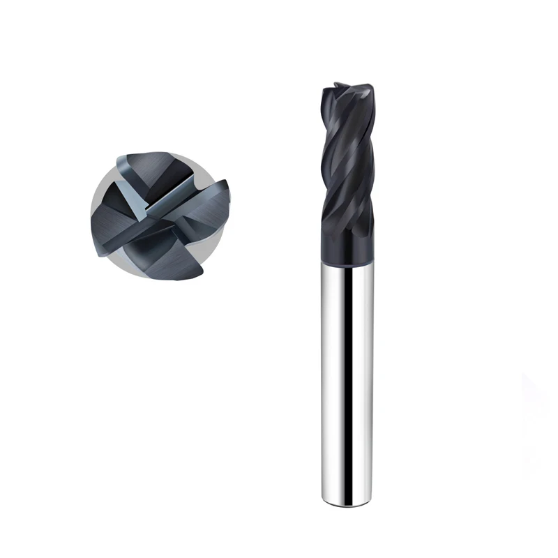 

CRONAMETAL HRC45 solid tungsten cnc milling cutter 4 flutes Corner Radius End Mill for Mould Steel/Die Steel