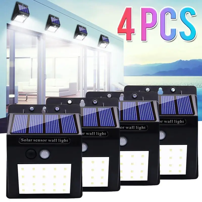

1/4/8Pcs 20 LEDs Solar LED Street Light Waterproof Energy-saving for Home Garden Security PIR Motion Sensor Detection Wall Lamp