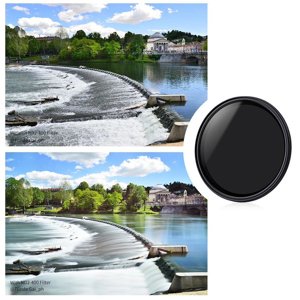 K&F Concept ND2 To ND400 40.5mm Slim Fader Variable  Adjustable ND Neutral Density Lens Filter   cleaning cloth free shipping