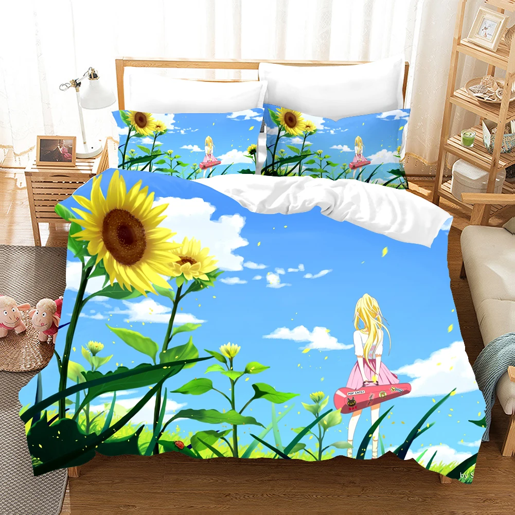 Your Lie In April Bedding Set Anime 3D Print Luxury Duvet Cover Set