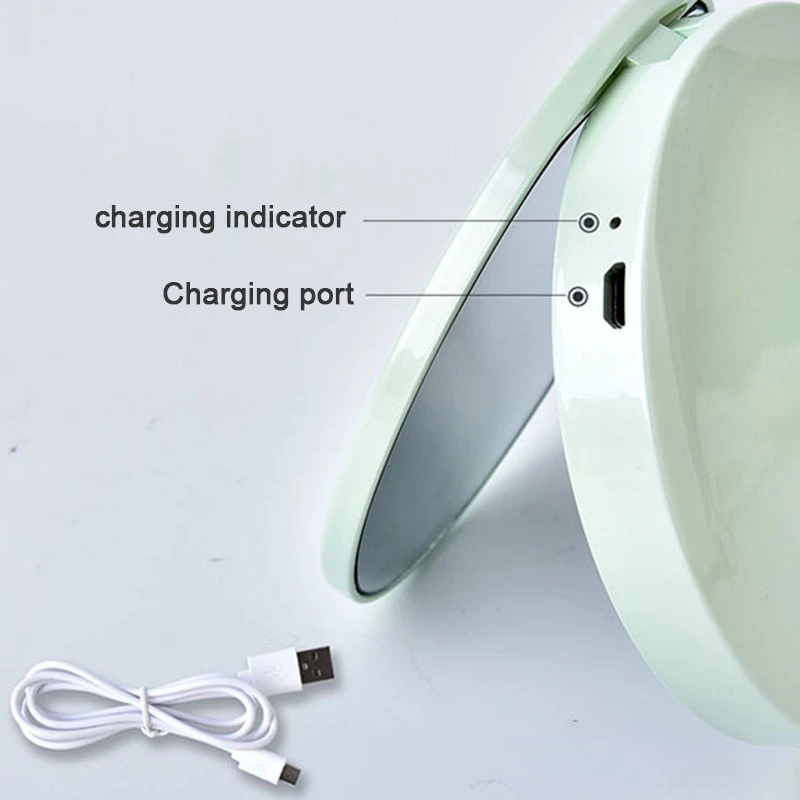 Двухстороннее зеркало для макияжа с светодиодный лампой usb зарядное зеркало с подсветкой компактное карманное LED-подсветка маленького зеркала косметическое зеркало