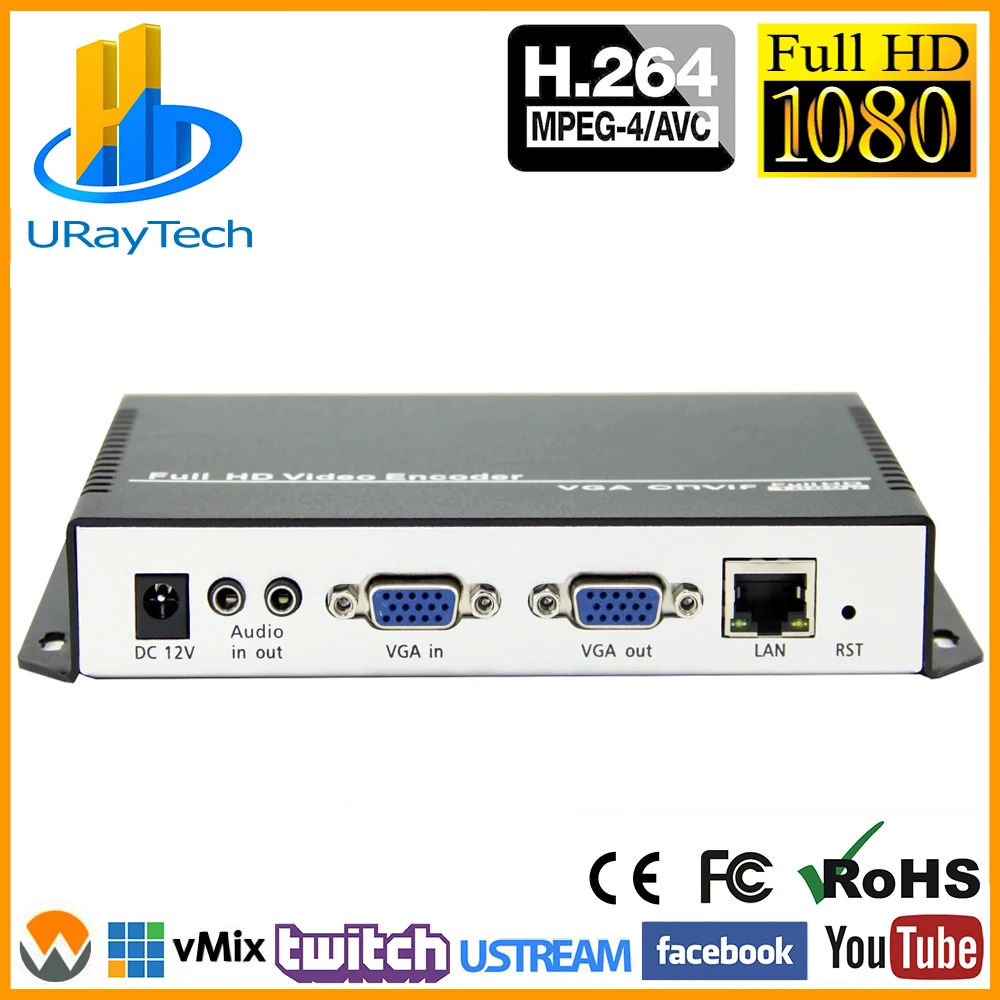 Кодировщик потока видео H.264 1080P HD VGA + аудио в IP IPTV прямая трансляция кодировщик H 264