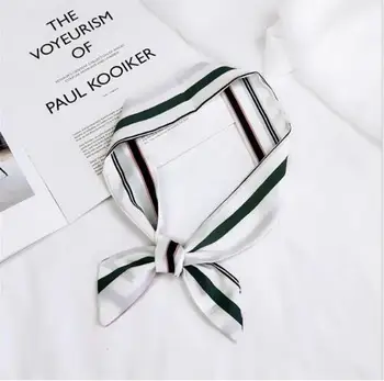 

Chic Little Silk Scarf For Women Girl Fashion Elegant Floral Silk Scarf Small Handle Bag Ribbons Ladies Headband Hair Tie Band