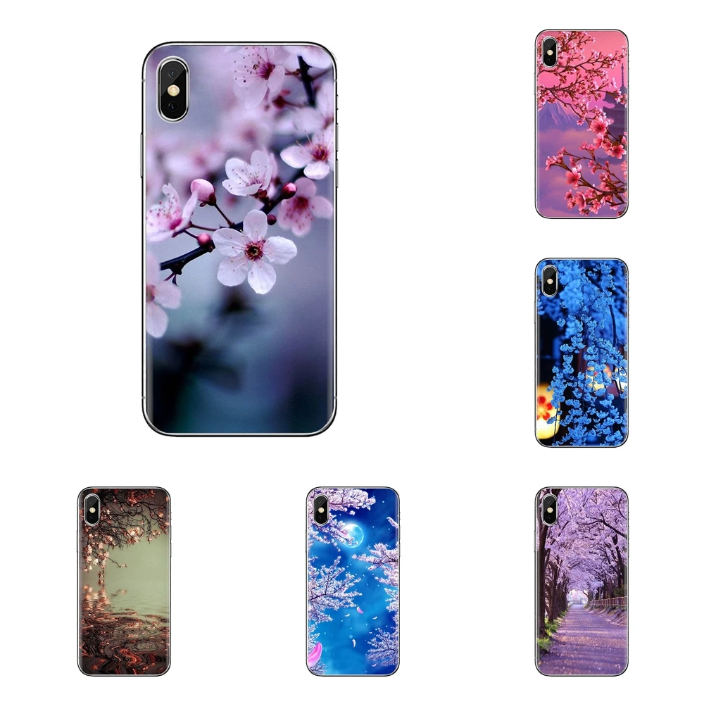 For Xiaomi Mi4 Mi5 Mi5S Mi6 Mi A1 A2 5X 6X 8 9 Lite SE Pro Max Mix 2 3 2S Flower sakura Cherry blossoms Pink Soft Shell Cases |