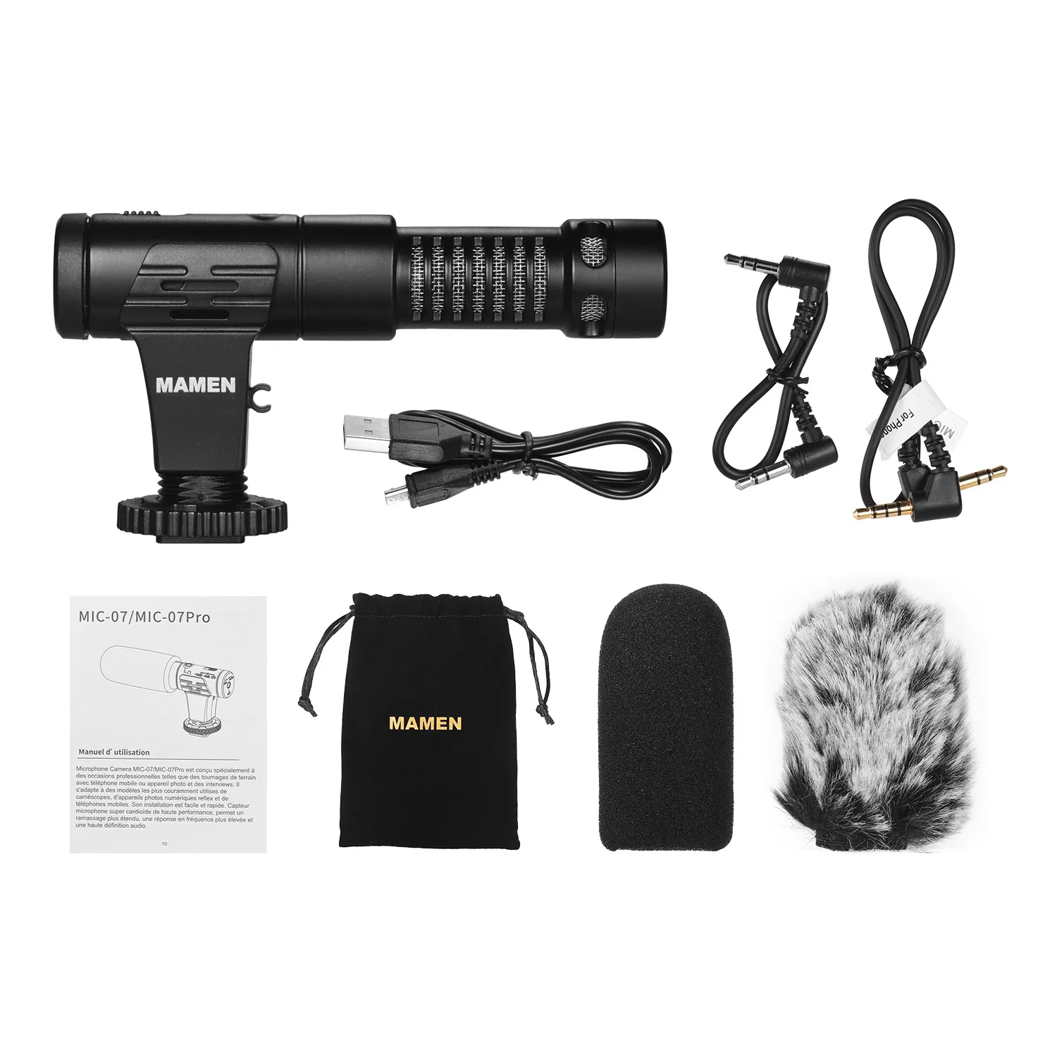 MAMEN MIC-07Pro микрофоном металлические наушники, супер-Cardioid Направленный видео мини-микрофон для смартфона с мониторинг в реальном времени Функция