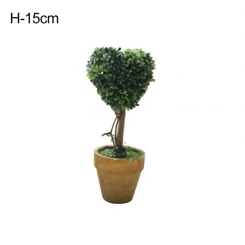 H Green 1 шт. Сердце Звезда Круглый горшочек искусственный бонсай маленький горшок для дерева растения бонсай растение орнамент домашний сад Свадебная вечеринка - Цвет: H Green