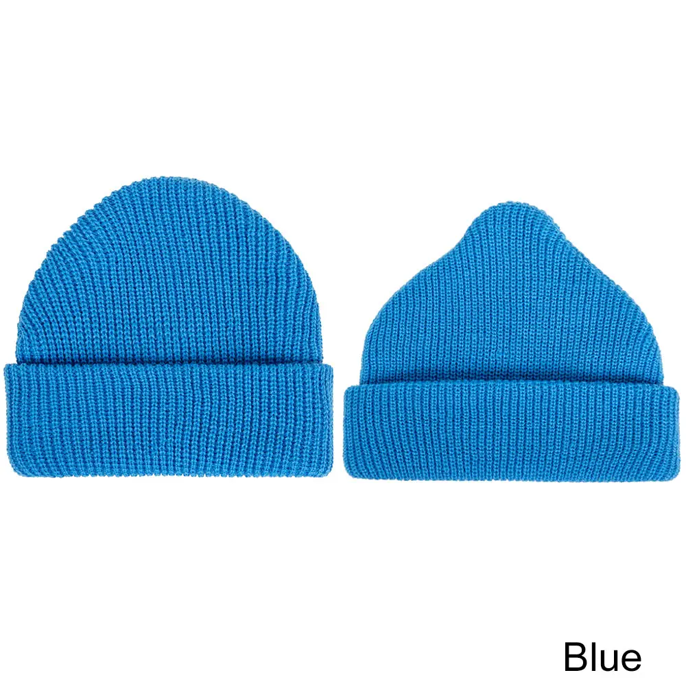 blue YEABIU детская зимняя шапка, шапка для родителей и детей, Толстая теплая женская шапка, шапки бини для взрослых и детей, вязаная шапка для девочек и мальчиков, шапка для младенцев - Цвет: blue