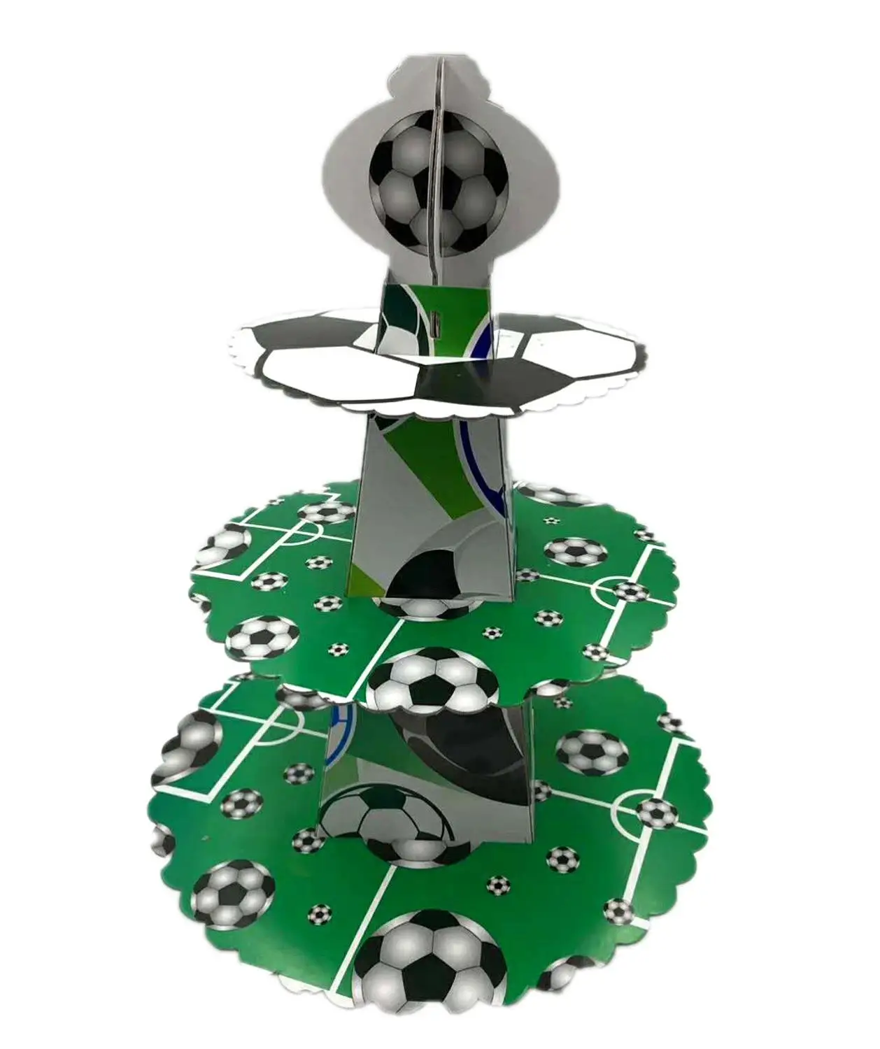 1pcs cake stand Черно-белая футбольная тематика посуда для вечеринки в честь Дня Рождения Набор салфеток чашки скатерть флаги тарелки детские подарки для мальчиков вечерние принадлежности для декора - Цвет: 1pcs cake stand
