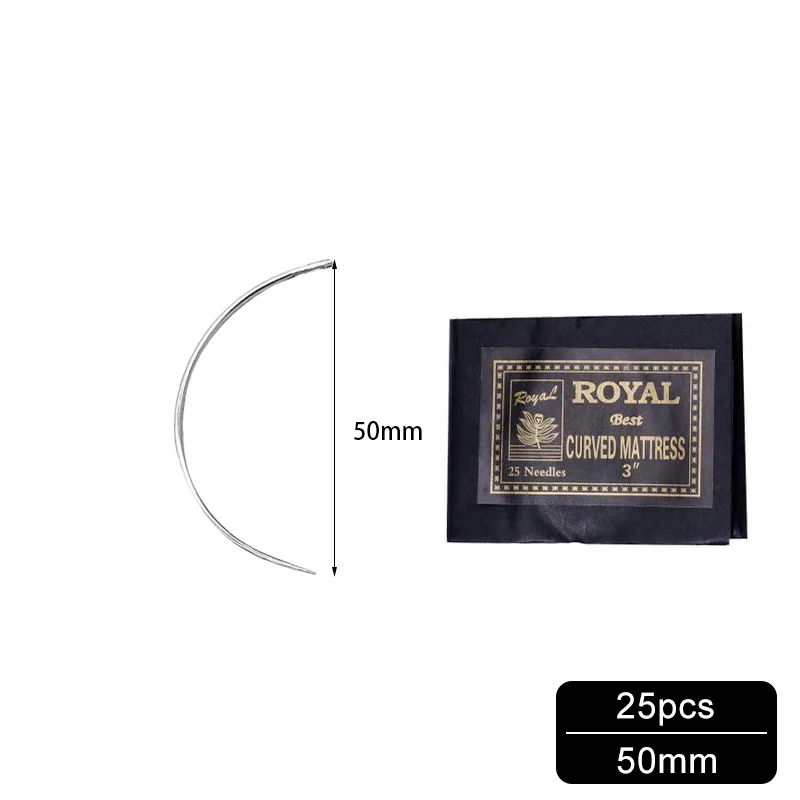 25Pcs 50mm MIUSIE 25 шт. C Тип изогнутый Матрас швейные иглы ручные домашние бытовые ремонтные швейные иглы 25 шт. C Тип иглы - Цвет: 25Pcs 50mm