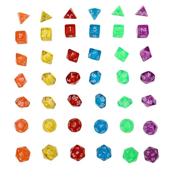 

7pcs Polyhedral Dice for Board Game D20 D12 D10 D8 D6 D4 Multi Sided Mixed Color Dice Set