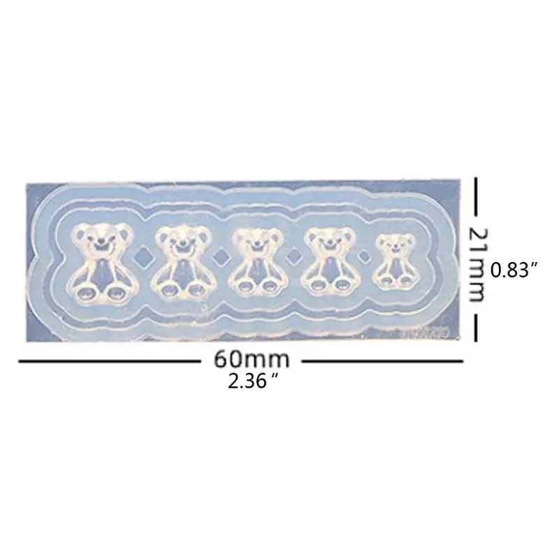

5Pc Silicone Mini Gummy Bear Mold Nail Art Resin Casting Mold Template Art Craft F3MD