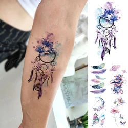Child Tatto Watercolor Dream Net Feather Whale Butterfly Waterproof Temporary Tattoo Sticker Woman Girl Man Boy Kids Fake Tatoo