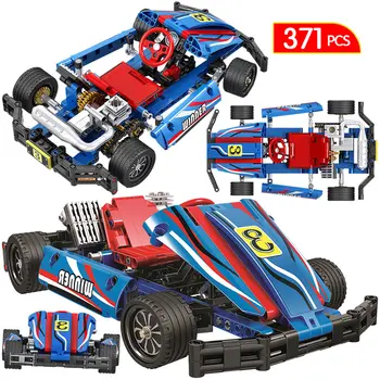 

371pcs 1:8 City Snowmobile Bricks Technic Kart Car DIY Racing Car Building Blocks Educational Toys for Children Gift