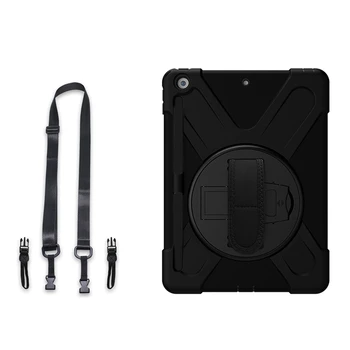 

for 2019 iPad 10.2 Inch Tablet PC Case with 360 Rotating Shockproof Shoulder Strap and Tablet Stand Case