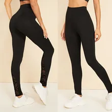 Высокая талия, высокая эластичность, спортивные штаны для женщин, полые кружевные штаны для бега, леггинсы для спорта, для женщин, для фитнеса, бесшовные спортивные Леггинсы YC