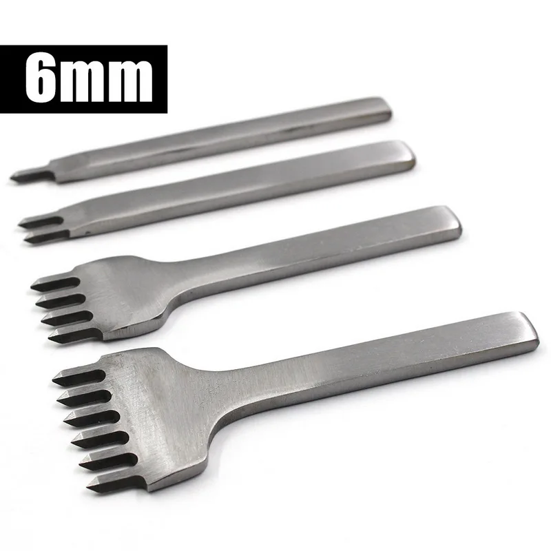 6mm 4 шт./компл. кожа дыроколы для шнуровки для сшивания удар инструменты для рукоделия ручная сшивка Сталь задерживаться для шнуровки для сшивания инструмент 3/4/5/6 мм - Цвет: 6mm