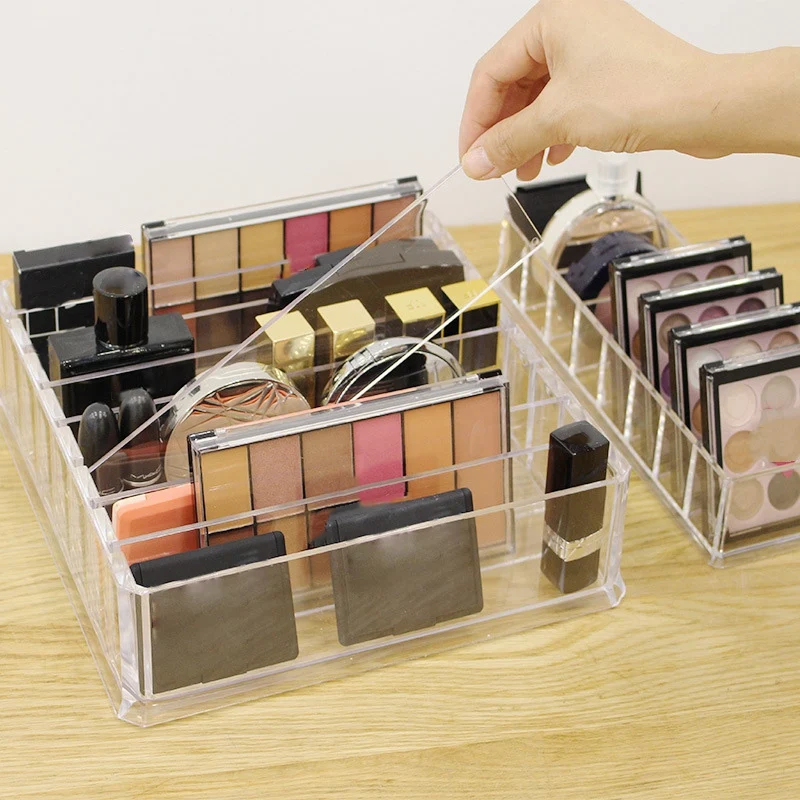 Clear Acrylic Makeup Organizer Cosmetic Storage Box Makeup Powder Box Desktop Women Lipstick Holder Organizador Maquillaje Large