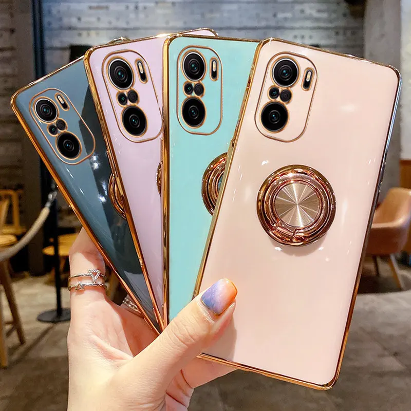Luxus Überzug Telefon Fall Für Xiaomi 12T Pro 11T 11 12 Lite Ultra Redmi Hinweis 11 Pro 11S 10S Magnetische Ring Halter Abdeckung Shell_voghion.com