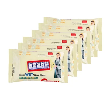 

6 Packs Disposable Protective Floor Dust Disinfection Wet Wipes White Impregnated Mop, White-20 Mops