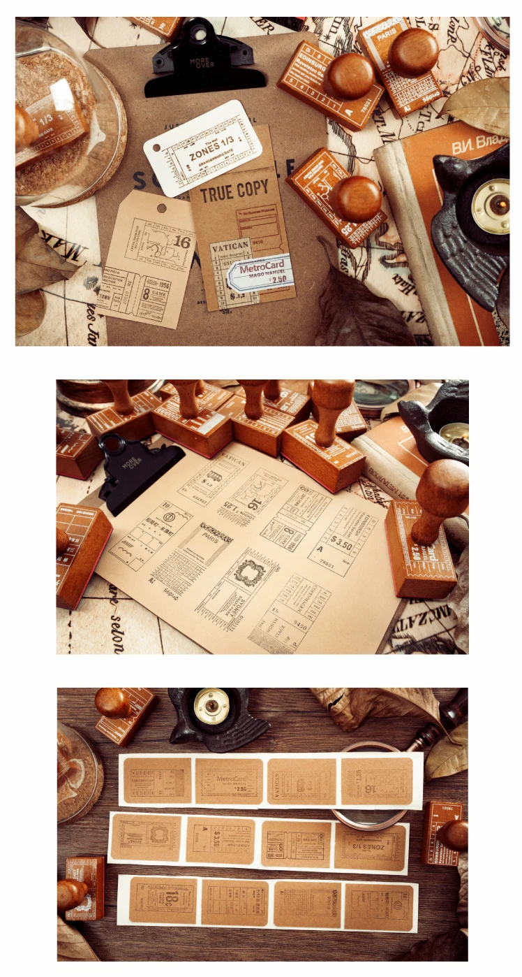 Винтажные дорожные билетов деревянная печать деревянный декор резиновые штампы для stationery канцелярские принадлежности DIY ремесло Стандартный штамп