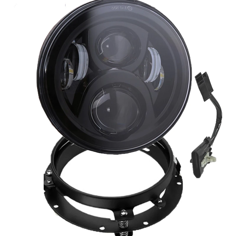 7inch and bracket B 60 Вт 7 дюймов светодиодный светильник на голову и 4,5 ''4 1/2'', вспомогательная противотуманная фара для мотоцикла Harley, светильник Electra Glide Softail Fat Boy - Цвет: 7inch and bracket B