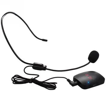 

Portable FM Wireless Transmitte Frequency Adjustment Microphone Headset with Lapel Clip for Guide Speech Teaching Loudspeakers
