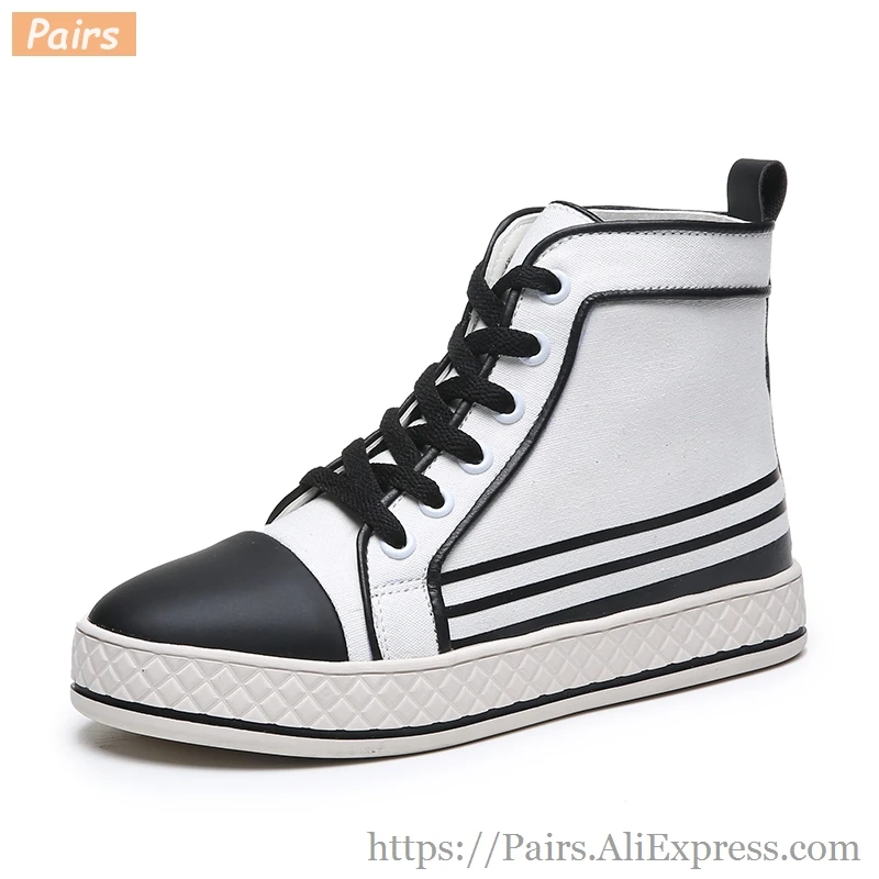 Lace-up Canvas Ladies Shoes Comfortable Rubber Flat Shoes Women Casual Shoes High Top Sneakers Women Flats Autumn Women Shoes PU