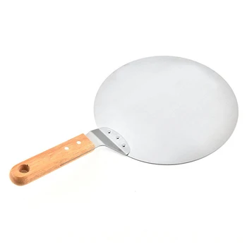 

10 Inch Pizza Peel Round Pizza Paddle, Large Pizza Spatula with Wood Handle for Baking Homemade Pizza and Bread