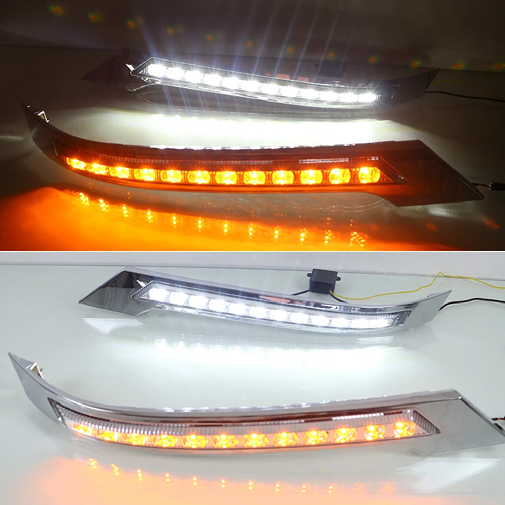 CSCSNL 2 шт. для Toyota Vellfire 2012 2013 светодиодный DRL дневные ходовые огни Дневной светильник сигнал поворота автомобильный стильный светильник