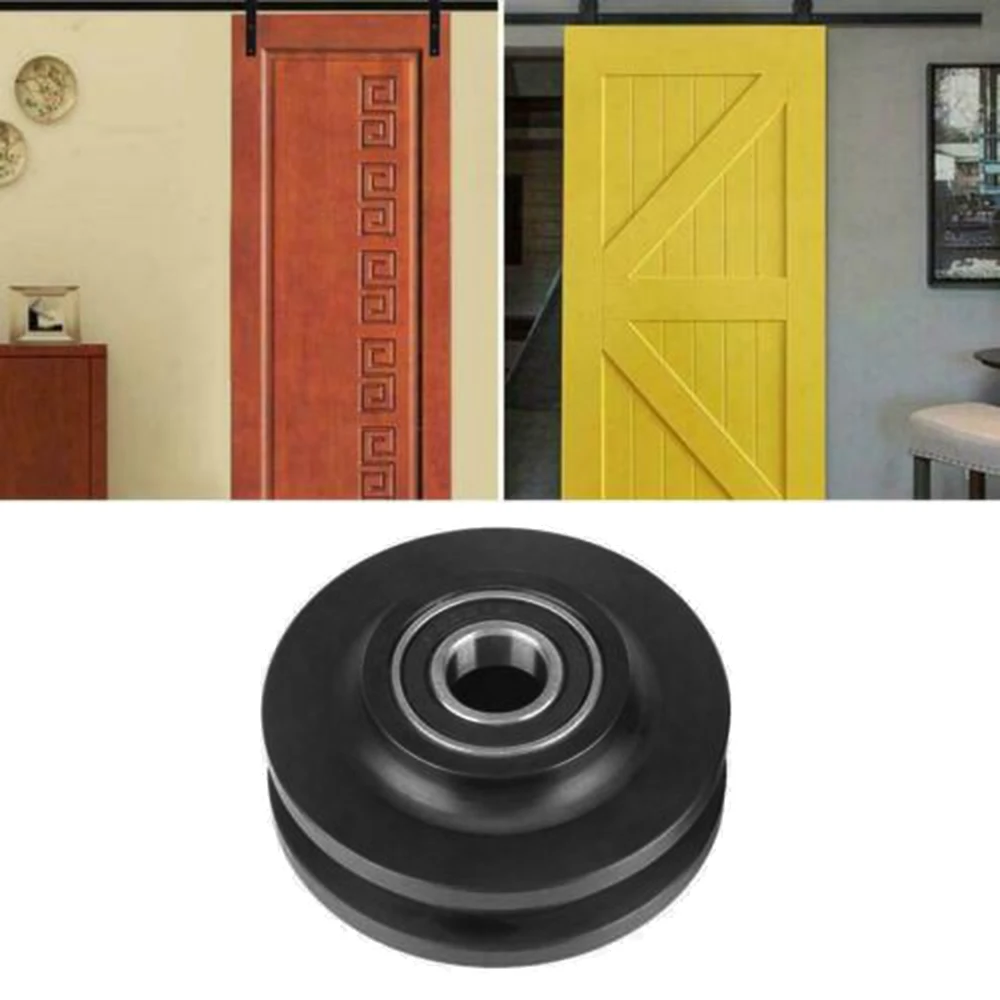 Barn Door Hanging Rail Pulley Wheel Sliding Hardware Roller Track Window Closet Supplies Durable