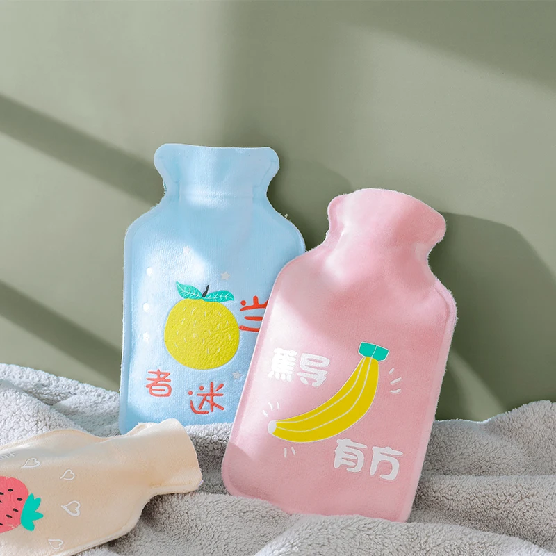Chinese Style Fruit Hand Warm Hot Water Bottle Mini Hot Water Bottles Portable Hand Warmer Girls Pocket Hand Feet Hot Water Bags